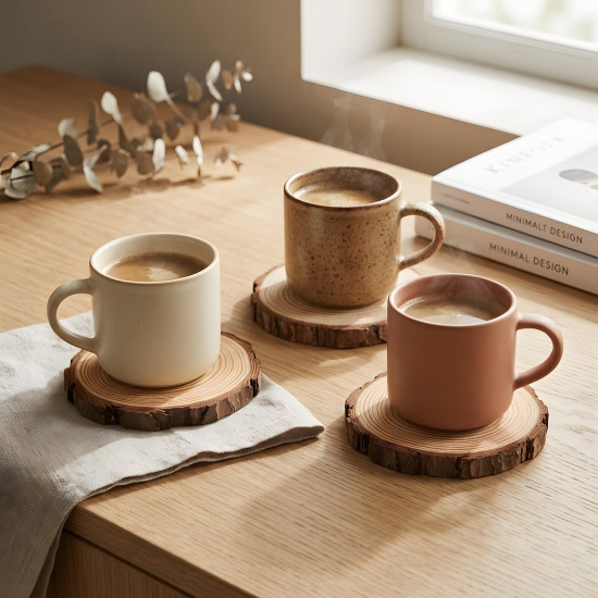 Wooden Coaster - 3 Pcs